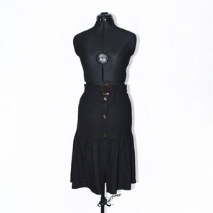 Mango Button Belt Skirt Midi